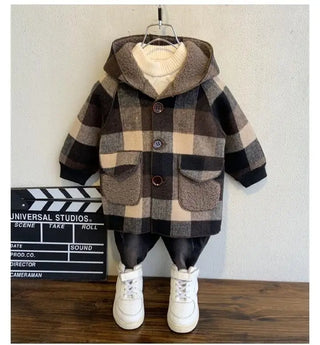 Buy 2 2023 New Baby Girl Boy Winter Coat Boys Fashion Casual Cotton Padded Wool Thickened Long Coats Children Kids Warm Hood Jacket