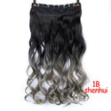 AOSIWIG 24inch 5 Clipsins Straight Hair Extentions Clip in on Hair Extension Black to Red Ombre Hairpiece Synthetic