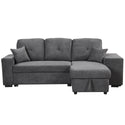 Reversible Sleeper Sectional Sofa Bed With Side Shelf and 2 Stools,Pull-Out L-Shaped Sofa Bed,Corner Sofa-Bed With Stora