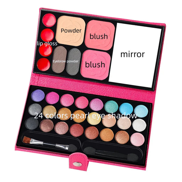 33 Colors Makeup Kit Eyeshadow Powder Blush Lipstick Pallets Long Lasting Girl Pan With Mirror Beginner Plate Cosmetics Makeup