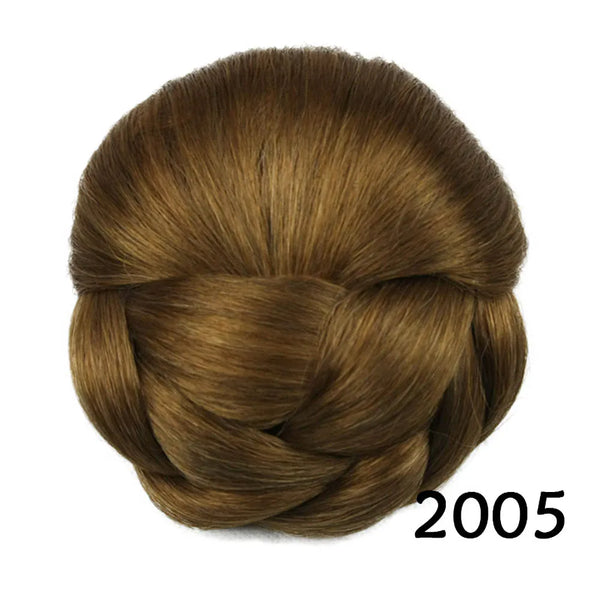 Gres Heat Resistant Fiber 6 Colors Women Clip-In Braided Chignon Synthetic Hair Buns for Brides