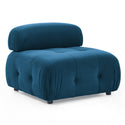 Modular Sectional Sofa, Button Tufted Designed and DIY Combination,L Shaped Couch With Reversible Ottoman, Navy Velvet