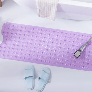 Buy through-purple Bath Mat Long Strip PVC Anti Slip Bathroom Mat Shower Tub Floor Mat Suction Cup Quality Wholesale Price