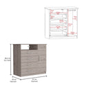 Dresser Beaufort, Four drawers - Light Gray