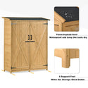 Outdoor 5.3ft Hx4.6ft L Wood Storage Shed Tool Organizer,Garden Shed, Storage Cabinet With Waterproof Asphalt Roof, Doub