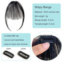 100% Human Hair Black Brown Invisible Hair Bangs Clip in Straight Bangs and Sideburns Extensions Hairpiece Hair Piece