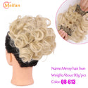 MEIFAN Synthetic Bride Messy Big Hair Bun Curly Chignon With Comb Clips in Hair Tail Cover Ponytail Extension Natural Fake Hair