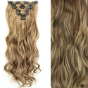 22Inch Long Straight Wavy Hair Extension 7Pcs/Set 16 Clips High Tempreture Synthetic Hairpiece Clip in Hair Extensions