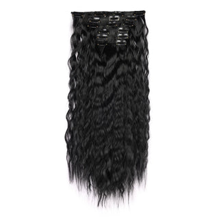 Buy 1b Clip in Hair Extensions Synthetic Fiber Hairpieces 22&quot;