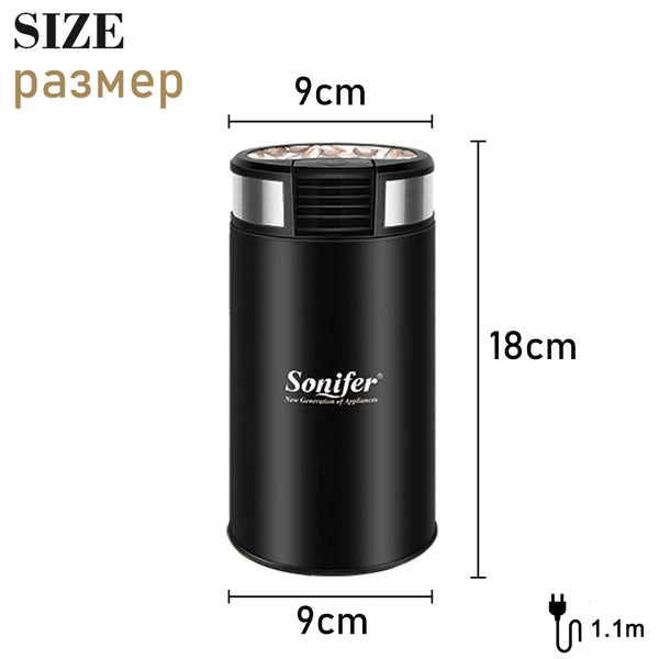 Mini Electric Coffee Grinder Maker Beans Mill Herbs Nuts Stainless Steel 220V