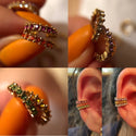 2024 New Arrival Multicolor CZ Crystal Ear Cuff Stackable C Shaped Ear Clips No Pierced Cartilage Earring for Women Earcuffs