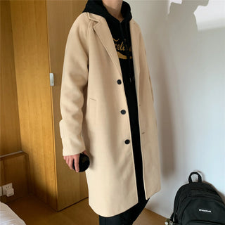 Buy beigenormal-0-15c LAPPSTER Men Korean Fashion Winter Jacket Coats 2023 Wool Coat Mens Oversized Harajuku Overcoat Male Japanese Streetwear Jackets