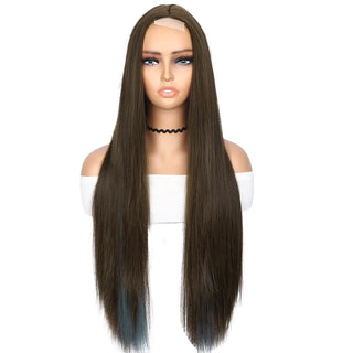 Buy 8blue Long Black Wig Lace Front High Quality Synthetic Wig Blonde Black Synthetic Wigs Glueless Cosplay Hair Lace Wigs for Women