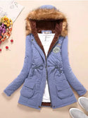 New Winter Military Coats Women Cotton Wadded Hooded Jacket Medium-Long Casual Parka Thickness  XXXL Quilt Snow Outwear