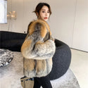 2023 Women's High Quality Real Natural Fox Fur Coat Full Pelt Winter Warm Thick Jackets Luxury Full Sleeves Outwear Female Coats