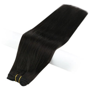 Buy 1b-off-black Full Shine 3 Pieces Clip in Human Hair Extensions Solid Blonde Color Invisible Brazilian Hairpins Clip Ins 50 Gram Machine Remy