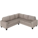 Sectional Corner Sofa L-Shape Couch Space Saving With Storage Ottoman & Cup Holders Design for Large Space Dorm Apartmen