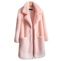 New Faux Mink Fur Coat Women 2023 Autumn Winter Thick Warm Fur Jackets Female Fashion Pink White Mink Fur Coats A2455