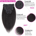 VIPBeauty Afro Kinky Straight Clip in Hair Extensions 120g/Set Clip in Human Hair Extension Yaki Straight Hair Pieces