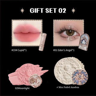 Buy angel-set-02 Flower Know Little Angel Collection Makeup Gift Box Eyeshadow Blush Cream Matte Lipstick Highlighter Full Kit All in One