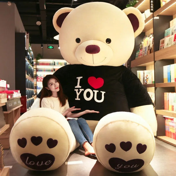 100cm Plush Toy Teddy Bear Giant  T Shirt Soft Stuffed Animals Pillow Dolls Grilfriend Kids Wife Birthday Valentines Day Decor