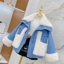 New  Girls  Jacket  Leather  Fleece Thickness   Kids  Coats   Children  Outerwear  Winter Autumn 2022