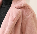 2022 Autumn Winter New Women Faux Fur Coat Elegant Fluffy Thick Warm Artificial Fur Coats