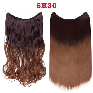 Buy 6h30 HAIRRO 20 Inches Wave Hair Extensions No Clip in Ombre Blonde Black Hair Synthetic Natural Hidden Secret False Hair Piece