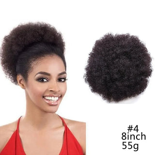 Buy 4 8inch Afro Puff Synthetic Hair Bun Chignon Hairpiece for Women Wig Drawstring Ponytail Kinky Curly Clip in Extensions Pony Tail