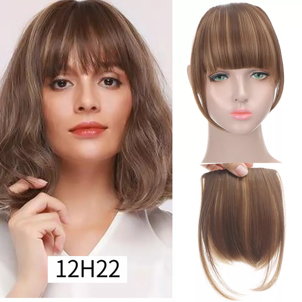 HUAYA Synthetic Hair Bangs Clips Front Side Long Bangs Fake Fringe Clip in Hair Extensions Accessories for Women