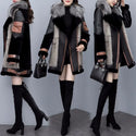 2024 New Women's Winter Fashion Fur Coat Women's Korean Loose Spliced Fox Fur Collar Warm Coats Female Long Parker Overcoat