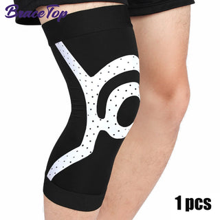 Buy 1-pc-black-white-pad BraceTop Summer Ultra-Thin Knee Joint Protector Sports Knee Pads Exercise Yoga Dancer Decompression Kneecap for Running Cycling