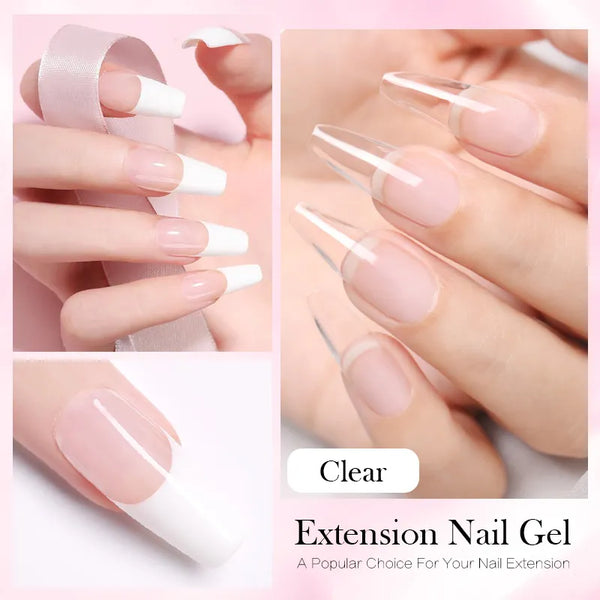 BORN PRETTY 60/30ml Hard Jelly Extension Nail Gel Polish French Nails Nude Pink White Clear Nail Supplies Gel for Extension