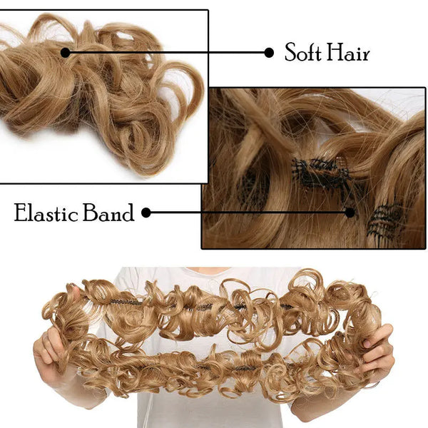 BENEHAIR Synthetic Women Chignon Messy Hair Bun Scrunchy Hair Bun Rubber Band Hairband Hairpiece Updo Chignon Donut Roller