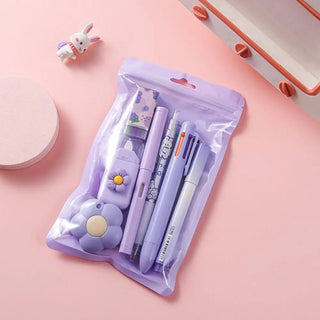 Buy purple 7-In-1 Stationery Set Birthday Present Back to School Gift Correction Tape Students Prize School Office Ball-Point Pen Students