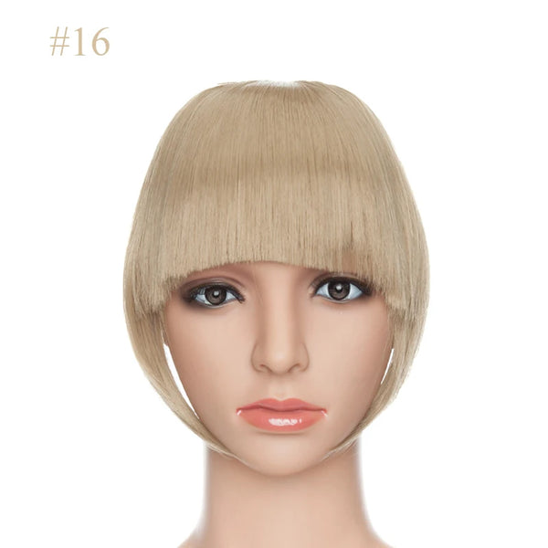 BENEHAIR Fake Bangs Synthetic Blunt Bang Clip in Hair Extension Women Blunts Fringe Hair Black Brown Bangs 2 Clips In