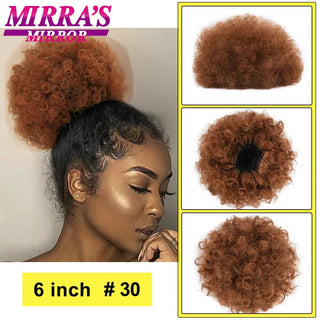 Buy fbbzt02-30 Afro Puff Drawstring Ponytail Extension Synthetic Kinky Curly Ponytail Hair Chignon Dreadlock Buns Afro Puff for Black Women