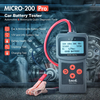 Lancol Micro200 Pro Car Battery Tester 12V 40-2000cca Lead Acid Battery Analyzer Cranking Test Charging Test Diagnostic Tool