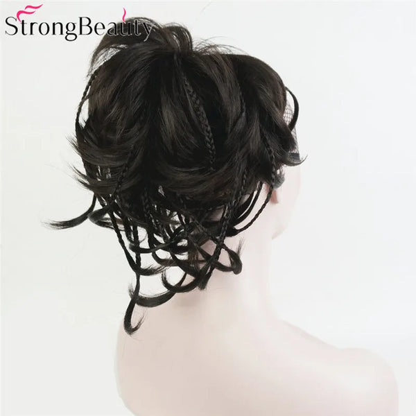 StrongBeauty Synthetic DIY Hair Red Blonde Brown Black Braid Drawstring Ponytail Clip in/on Hair Extensions Hairpieces 17Colors