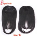 Human Hair Bangs 3 Clips Blunt Cut Straight European Remy Hair Fringe Clip in Hair Extensions 8 Inch 20G Neat Bang Hairpieces