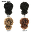 High Puff Afro Kinky Curly Synthetic Ponytail With Bangs Short Chignon Hair Extension Drawstring Clip Hair for Black/White Women