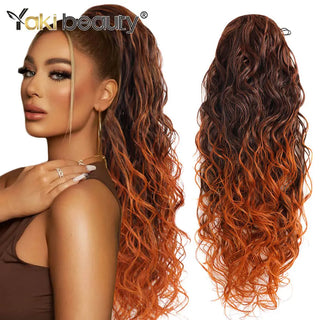 Buy hera-1b-350 Long Kinky Curly Ponytail Synthetic Drawstring Ponytail 24/30/32Inch Chip-In Hair Extension Organic Clip-In Overhead Ponytail