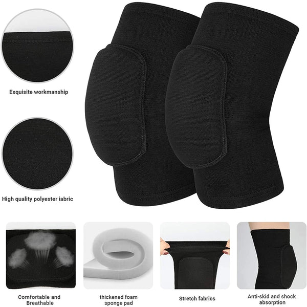 1 Pair Knee Pads for Dancing Men Women Kids Gym Yoga Pilates Workout Training Tennis Sponge Elastic Protector Knees Brace Suppor