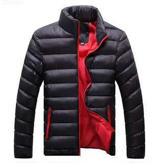 Buy black-red 2024 New Winter Jackets Parka Men Autumn Winter Warm Outwear Brand Slim Mens Coats Casual Windbreaker Quilted Jackets Men M-6xl