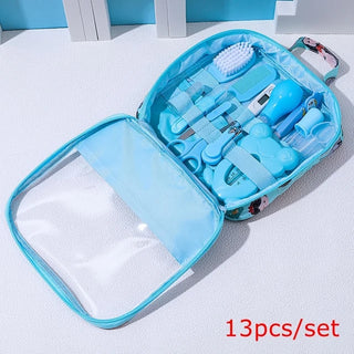 Buy 13pcs-blue 13 Pcs/Set Newborn Baby Kids Nail Hair Health Care Thermometer Grooming Brush Kit Care Baby Essentials Newborn Material Safety