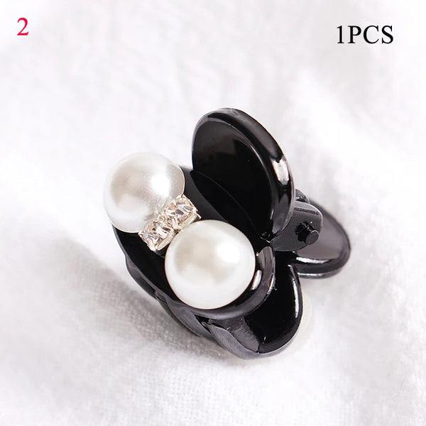 Korean Sweet Mini Round Pearl Hairpins for Women Girls Hair Claw Barrettes Hair Crab Clips Styling Make UP Tool Hair Accessories