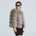 ZIRUNKING Women Warm Real Fox Fur Coat Short Winter Fur Jacket Outerwear Natural Blue Fox Fur Coats Female Fashion Outfit ZC1636