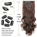 22Inch Long Straight Wavy Hair Extension 7Pcs/Set 16 Clips High Tempreture Synthetic Hairpiece Clip in Hair Extensions