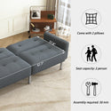 Linen Upholstered Modern Convertible Folding Futon Sofa Bed for Compact Living Space, Apartment, Dorm