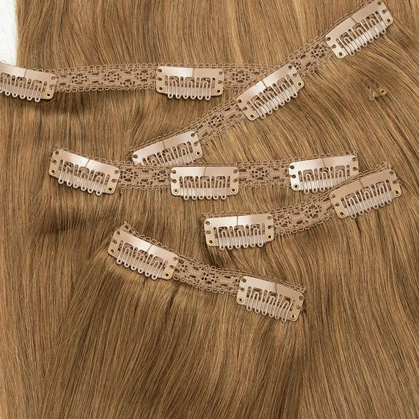 MRSHAIR Big Volume 24inch 240G Clip in Human Hair Extensions Seamless Clip in Hair Pieces 6PCS FULL Head for Thick Raw Hair